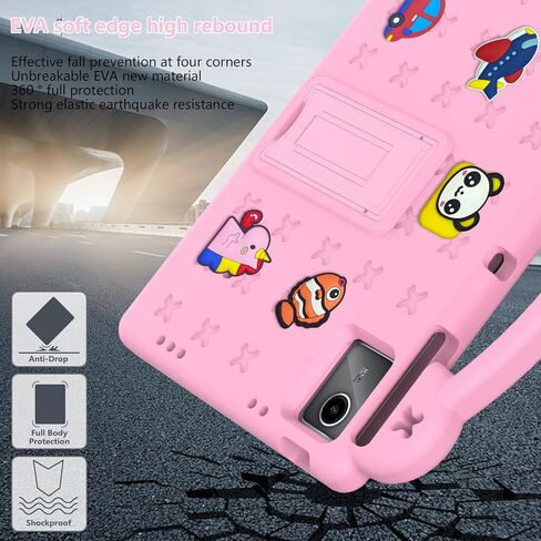 YRH لجهاز TCL Tab 8le Tablet Case 2023، غطاء كرتوني للأطفال EVA Boy Girl لجهاز TCL Tab 8 LE (9137w)/Tab 8 WiFi (9132x)، مع مقبض حامل، وردي in Kuwait