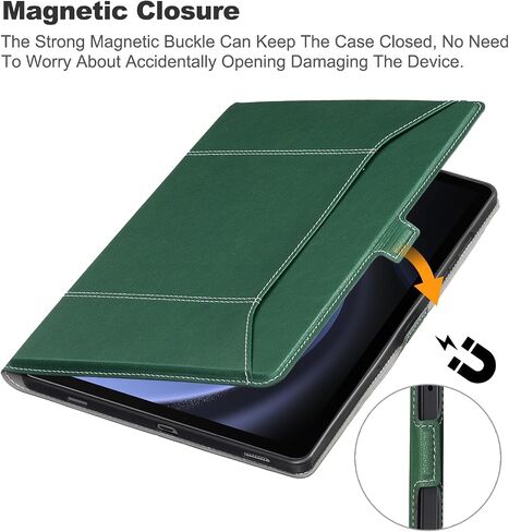 for Samsung Galaxy Tab S9 Fe 5G Case with Pen Holder Ultra Slim Magnetic Cover for Samsung S9 Fe Tablet Case,Green in Saudi Arabia
