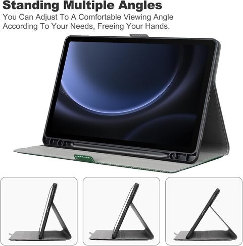 for Samsung Galaxy Tab S9 Fe 5G Case with Pen Holder Ultra Slim Magnetic Cover for Samsung S9 Fe Tablet Case,Green in Saudi Arabia