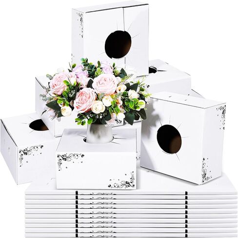 10 Pcs Cardboard Delivery Boxes 8'' x 8'' x 4'' Flower Delivery Box Vase Boxes Cardboard for Delivery Bouquet Boxes for Arrangements Florist Delivery Boxes for Flowers Arrangement Box in Saudi Arabia