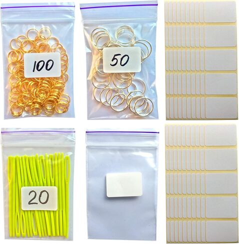 أكياس صغيرة مقاس 2 × 3 بوصة (100 قطعة) مع 100 قطعة من الملصقات - أكياس بلاستيكية للتخزين بسحاب قابلة لإعادة الإغلاق للمجوهرات والحبوب والخرز وما إلى ذلك in Kuwait