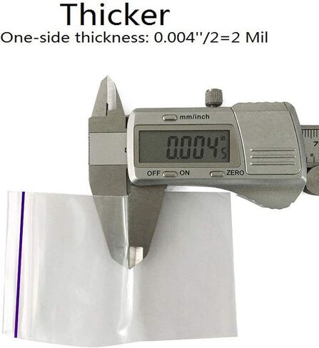 أكياس صغيرة مقاس 2 × 3 بوصة (100 قطعة) مع 100 قطعة من الملصقات - أكياس بلاستيكية للتخزين بسحاب قابلة لإعادة الإغلاق للمجوهرات والحبوب والخرز وما إلى ذلك in Kuwait