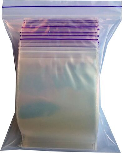 أكياس صغيرة مقاس 2 × 3 بوصة (100 قطعة) مع 100 قطعة من الملصقات - أكياس بلاستيكية للتخزين بسحاب قابلة لإعادة الإغلاق للمجوهرات والحبوب والخرز وما إلى ذلك in Kuwait