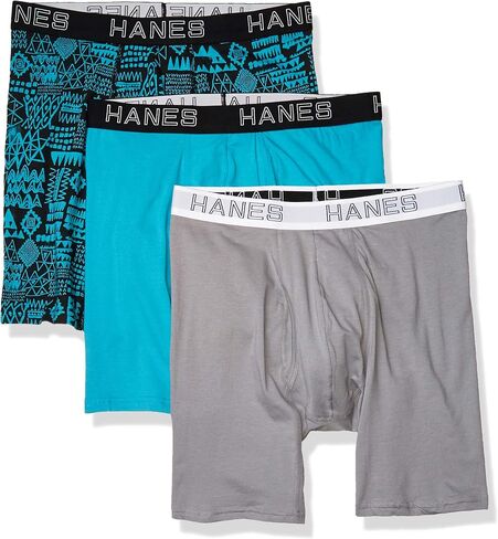 Hanes Men's Comfort Flex Fit Odor Control Boxer Briefs (3 Pack) in Saudi Arabia