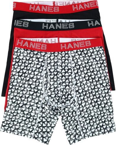 Hanes Men's Comfort Flex Fit Odor Control Boxer Briefs (3 Pack) in Saudi Arabia