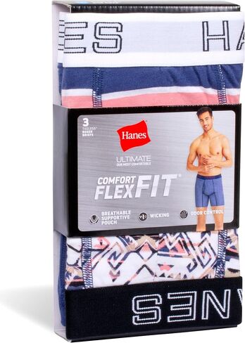 Hanes Men's Comfort Flex Fit Odor Control Boxer Briefs (3 Pack) in Saudi Arabia