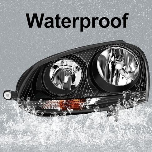 Headlight Assembly Fit for 2005-2010 Volkswagen Jetta/2006-2009 Volkswagen GT Driver Side and Passenger Side (Black Housing Clear Reflector) in Saudi Arabia