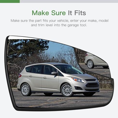SCITOO Side View Mirror Glass Passenger Right Side Mirror Glass Fit For 2013-2017 For FORD ESCAPE/C-MAX W/O HEATED Chrome Convex Replacement Exterior Mirror Glass in Saudi Arabia