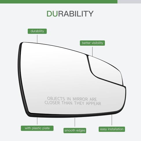 SCITOO Side View Mirror Glass Passenger Right Side Mirror Glass Fit For 2013-2017 For FORD ESCAPE/C-MAX W/O HEATED Chrome Convex Replacement Exterior Mirror Glass in Saudi Arabia