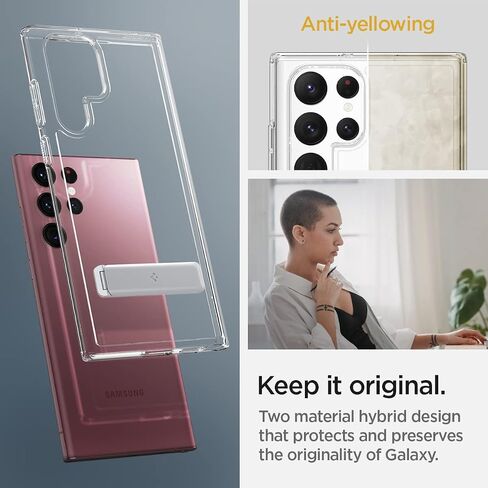 Spigen Ultra Hybrid S Designed for Galaxy S22 Ultra Case (2022) - Crystal Clear in Saudi Arabia