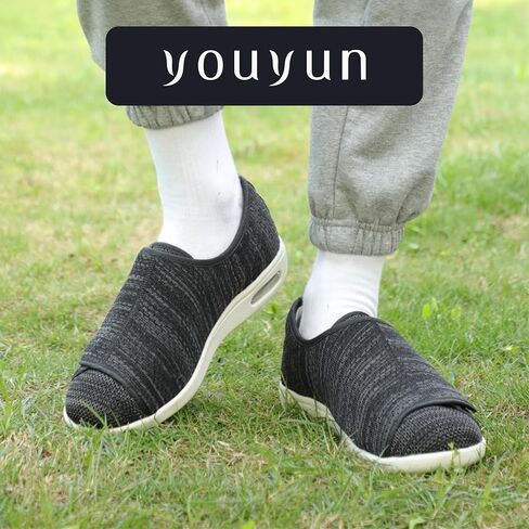 youyun أحذية لمرضى السكري لكبار السن واسعة للنساء أحذية المشي إغلاق قابل للتعديل تنفس خفيفة الوزن عرض X-واسعة غير قابلة للانزلاق أحذية رياضية لتورم القدمين وذمة in Kuwait