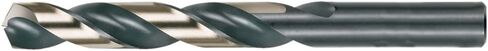 Cle-Line C18064 Heavy Duty Jobber Length Drill, High Speed Steel, Black and Gold Finish, Straight Shank, 135-Degree Split Point, Wire Size 11 (Pack of 12) in Saudi Arabia