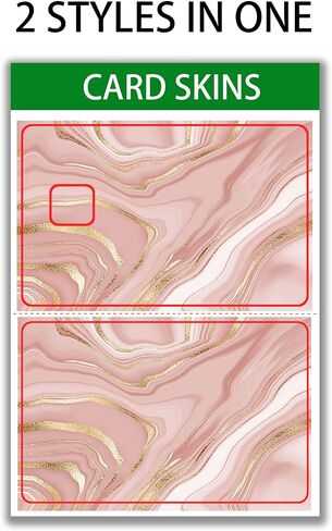 Rose Gold Liquid Marble Texture Large Chip Credit Card Stickers Slim Waterproof Anti-Wrinkling Removable Vinyl Decals Debit Card Skin Cover in Saudi Arabia