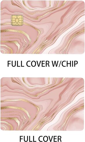 Rose Gold Liquid Marble Texture Large Chip Credit Card Stickers Slim Waterproof Anti-Wrinkling Removable Vinyl Decals Debit Card Skin Cover in Saudi Arabia