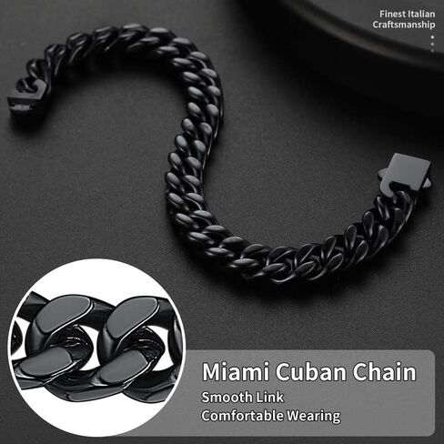 ChainsHouse 9mm 24" Cuban Chain Necklace Men Bracelet 19cm in Kuwait