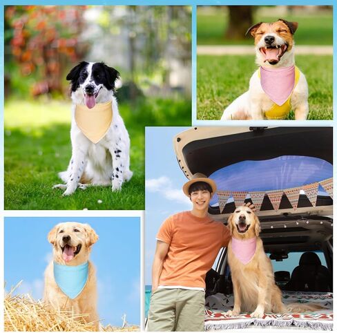 Mihachi Cooling Dog Bandana 4 Pack - Summer Dog Bandana, Ice Silk Kerchief Scarf Bibs, Adjustable and Washable Decoration Accessories for Small Medium Large Dogs Cats Puppy in Saudi Arabia