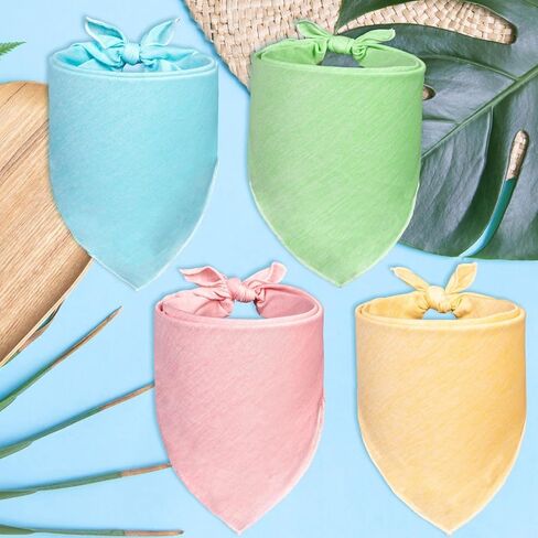 Mihachi Cooling Dog Bandana 4 Pack - باندانا صيفية للكلاب، مرايل وشاح من الحرير الجليدي، ملحقات تزيين قابلة للتعديل وقابلة للغسل للكلاب الصغيرة والمتوسطة والكبيرة والقطط والجرو in Kuwait