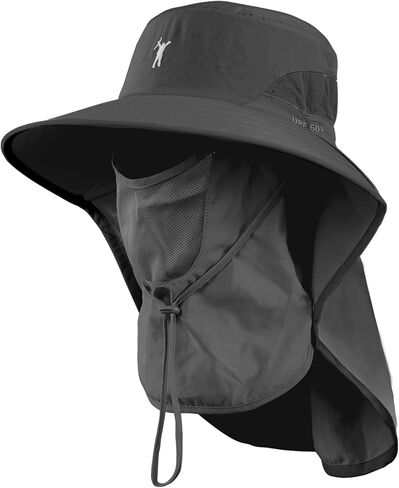 Fishing Hat for Men,Outdoor UV Sun Protection Wide Brim Hat with Face Cover & Neck Flap in Saudi Arabia