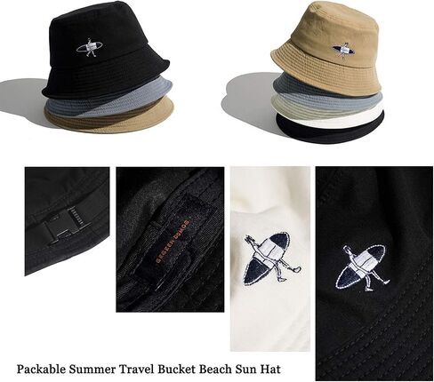 Croogo Bucket Hat for Men Women Fisherman Outdoor Summer Travel Beach Caps 100% Cotton Stone Washed Packable Fishing Sun Cap in Saudi Arabia