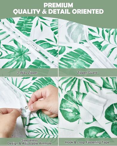 كيس نوم للأطفال من ليكتين، 0.5 توغ - عبوتان من بطانية يمكن ارتداؤها للأطفال، قماط للأطفال، حقيبة نوم صيفية للأطفال بدون أكمام in Kuwait