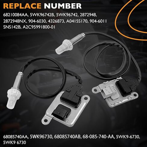 Upstream & Downstream 68085740AA 68210084AA NOx Sensor 5WK96730 5WK96742B Nitrogen Oxygen Sensor Compatible with 2013-2018 Dodge Ram 2500 3500 4500 5500 6.7L L6 Cummins Diesel in Saudi Arabia