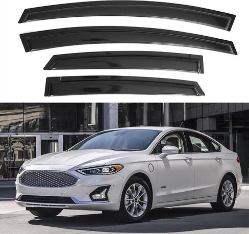 Window Visor Compatible with Ford Fusion 2013-2020, Rain Guard Tape-On Extra Durable Sun Wind Air Side Vent Window Deflector, 2013 2014 2015 2016 2017 2018 2019 2020 in Saudi Arabia