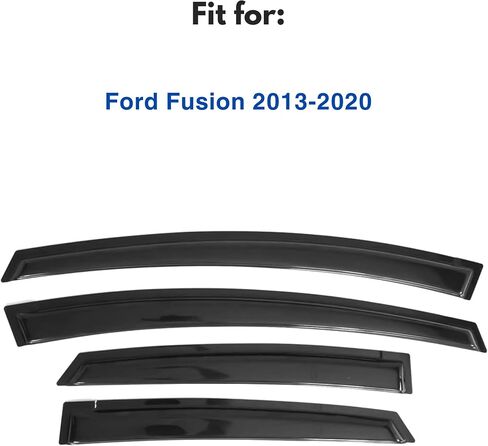 Window Visor Compatible with Ford Fusion 2013-2020, Rain Guard Tape-On Extra Durable Sun Wind Air Side Vent Window Deflector, 2013 2014 2015 2016 2017 2018 2019 2020 in Saudi Arabia
