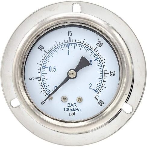 PIC Gauges 214D-254D Front Flanged Panel Mount Dry Pressure Gauge w/ SS Case/Removable Bezel, Brass Internals, Glass Lens, 2.5" Dial, 0/60 psi Range, 1/4" Male NPT in Saudi Arabia