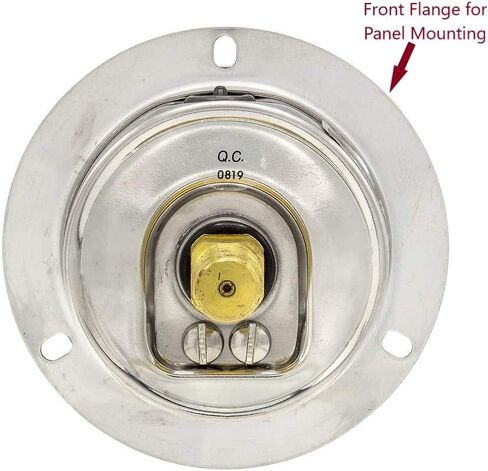 PIC Gauges 214D-254D Front Flanged Panel Mount Dry Pressure Gauge w/ SS Case/Removable Bezel, Brass Internals, Glass Lens, 2.5" Dial, 0/60 psi Range, 1/4" Male NPT in Saudi Arabia