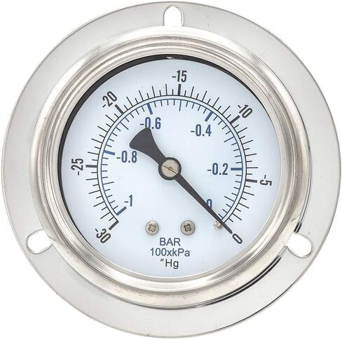 PIC Gauges 214D-254D Front Flanged Panel Mount Dry Pressure Gauge w/ SS Case/Removable Bezel, Brass Internals, Glass Lens, 2.5" Dial, 0/60 psi Range, 1/4" Male NPT in Saudi Arabia