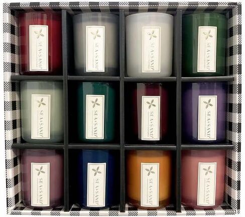 Sea & Sand 4 oz Premium Soy Wax Blend Scented Candles Made with Essential Oils and Reusable Colored Glass, Set of 12 in Saudi Arabia