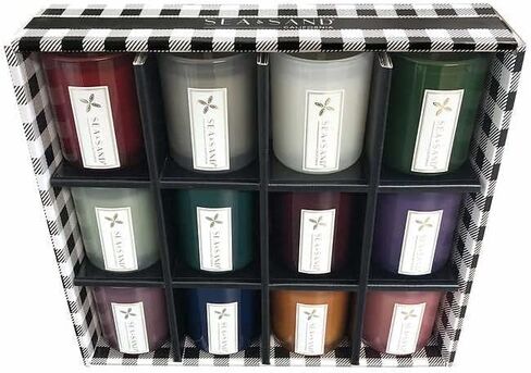 Sea & Sand 4 oz Premium Soy Wax Blend Scented Candles Made with Essential Oils and Reusable Colored Glass, Set of 12 in Saudi Arabia
