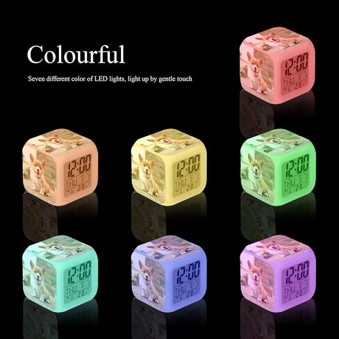 ساعة منبه LED من EGEN قطع للكلاب طاولة مكتب إبداعية متوهجة ساعة رقمية ملونة إلكترونية للفتيات الصبي الأطفال ألعاب أطفال هدية عيد ميلاد in Kuwait