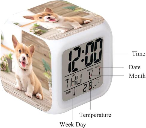 ساعة منبه LED من EGEN قطع للكلاب طاولة مكتب إبداعية متوهجة ساعة رقمية ملونة إلكترونية للفتيات الصبي الأطفال ألعاب أطفال هدية عيد ميلاد in Kuwait