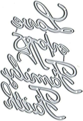 Suds&WH Faith Love Letter Metal Die Cuts، Hope Family Letter Sqaure قطع يموت قطع الإستنسل DIY سكرابوكينغ الزخرفية النقش ورقة سكرابوكينغ صنع بطاقة، الفضة، Suds&WH-001 in Kuwait