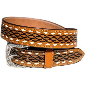 Durango Mens Shiloh Tooled Leather Belt