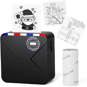 Print Pod Mini Printer, Inkless Sticker Printer with 1 Paper Roll, Small Thermal Sticker Maker Compatible with iOS&Android, Note Buddy Printer for Present, Journal, Scrapbook, Study, Memo
