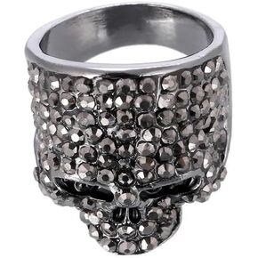 Chino Antrax Black Skull Ring Cubic Zirconia Sinaloa Cartel