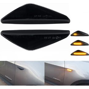 Smoked Dynamic Flowing Led Fender Side Marker Blinker Sequential Turn Signal Light Assembly Compatible with BMW X5 E70,E71 E72 X6,X3 F25