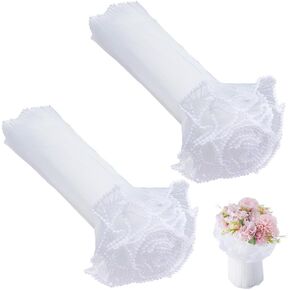 GORGECRAFT 8 Yards Ruffle Pearl Edge Organza Flower Wrapping Mesh Paper Bouquet Packaging Wrappers Wrinkled Translucent Wavy Net Yarn Florist Supplies for Christmas Valentine's Day, Black