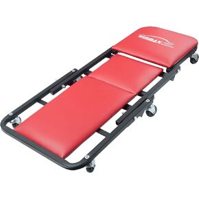 WINTOOLS 41" Foldable Heavy Duty Z Creeper Seat Rolling Chair Mechanics Garage 2 in 1 Work Bench