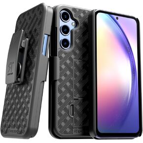 for Samsung Galaxy A25 5G (2024) Case with Belt Clip Holster, Kickstand Slim Cover Phone Case for Galaxy A25 5G - Black