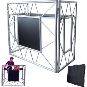 DJ Booth Stand | DJ Booth Table for Your Party | Portable DJ Booth | Foldable DJ Stand | Optimal Tablespace for All Your DJ Equipment | DJ Stand with Black Table