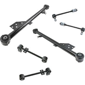 TRQ Rear Upper Lower Trailing Control Arm Sway Bar Link Suspension Kit Set 6pc Compatible with 1997-2003 INFINITI QX4 1996-2004 Nissan Pathfinder
