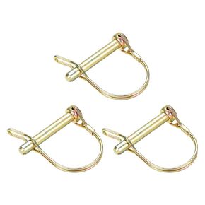 uxcell Shaft Locking Pin w Ear - 8mm x 50mm Coupler Pin for Farm Trailers Wagons Lawn Garden in Arch Round 3Pcs