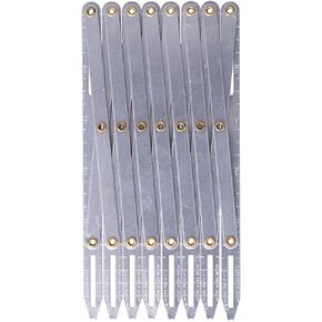 Lwuey Equidistant Measuring Tool, Expanding Sewing Gauge Aluminum Quilting Button Marking Multiple Isometric Distances Multifunctional Equal Space Divider Expandable Crafting Supplies for Pleating