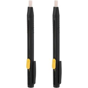 2Pcs Black Pen Tailors Chalk Pencil Sewing Fabric Markers, Erasable Chalk Pencil Disappearing Needlework Marking Pen for Cotton, Knit, Sewing Tools, Chalk Line
