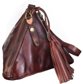 XXHong Leather Mini Vintage Purse Coffee Color Coin Purse Card Bag Key Bag Leather Zipper Change Purse Leather Personality Coin Purse for Men and Women