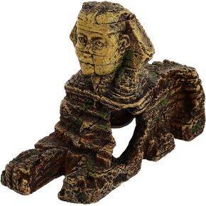 balacoo Aquarium Sphinx Statue Egyptian Style Sphinx Figurine Statue Sphinx Hiding Cave Decorations Small Reptile Fish Tank Retro Rainforest Landscape