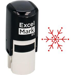Self-Inking Christmas Rubber Stamp - Snowflake - Red Ink